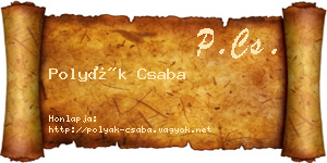 Polyák Csaba névjegykártya