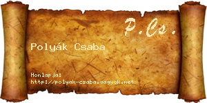 Polyák Csaba névjegykártya